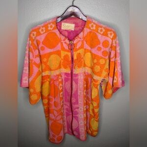 Vintage Royal Terry Towel Cover Up Colorful Mod Fashion Manor  Swimsuit G